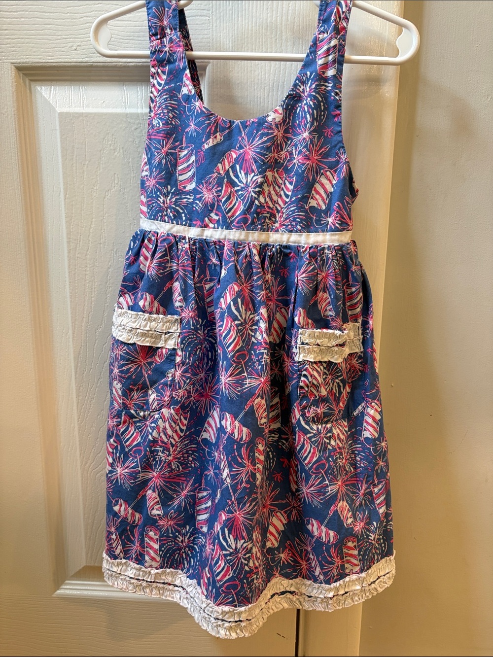 Girls Lily Pulitzer Firework Print Sundress with Ruffle Trim